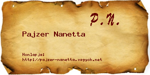 Pajzer Nanetta névjegykártya